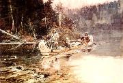 Charles M Russell On the Flathead oil on canvas